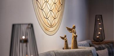 Figurines of angels in one of the relaxation rooms